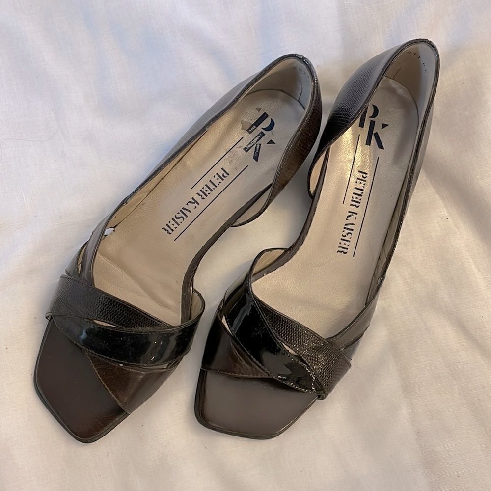 PETER KAISER PATENT OPEN TOE SHOES. NEW - Picture 2 of 7